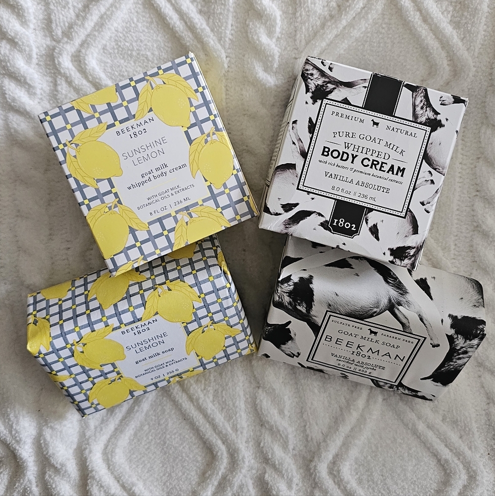 Beekman 1802 Sunshine Lemon and Vanilla Absolute Body Cream and Soap - 4 Pieces